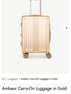 NWOT CALPAK Ambeur Gold Carry-On Spinner Suitcase